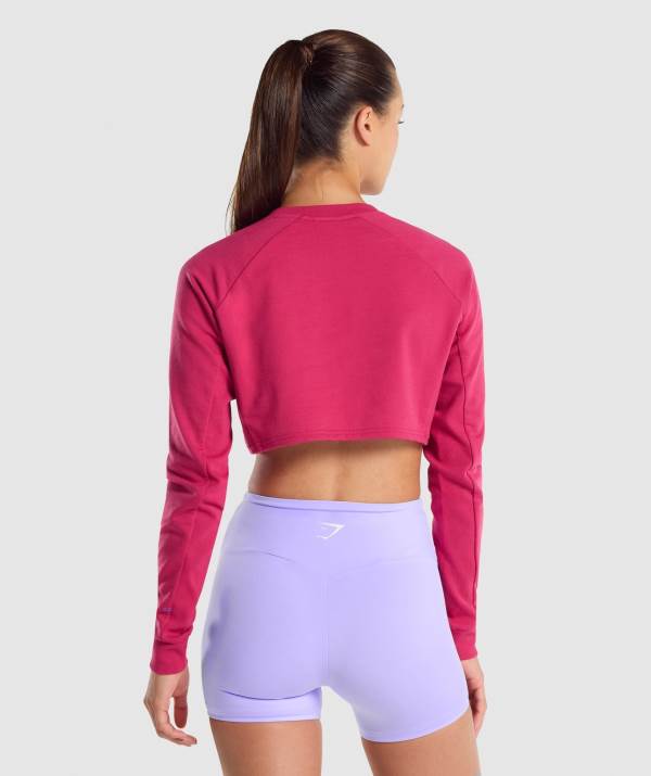 Gymshark Training Cropped Sweater Ženske Dukserice Roze | WUGH-84126